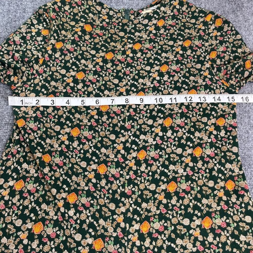 Diane Von Furstenberg Vintage Saks Fifth Avenue Knit Dress Size 8 Green Floral - Picture 13 of 16